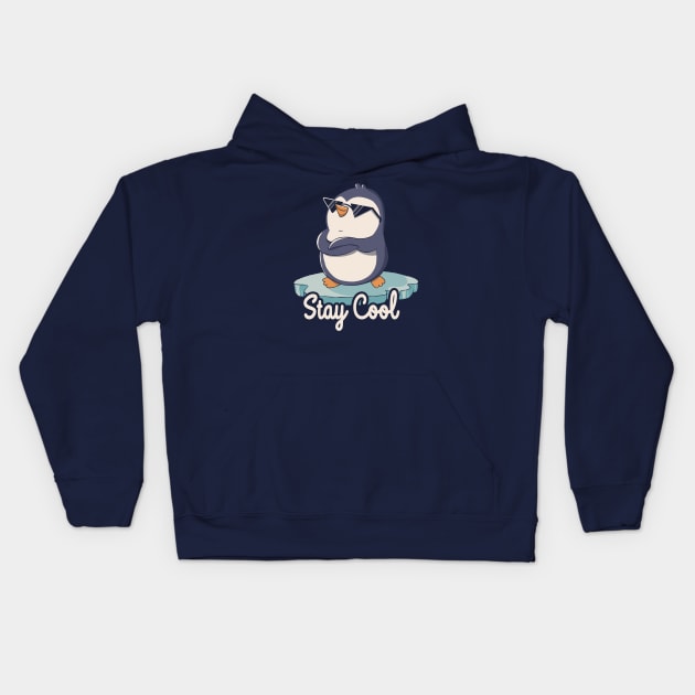 Stay Cool Funny Penguin by Tobe Fonseca Kids Hoodie by Tobe_Fonseca